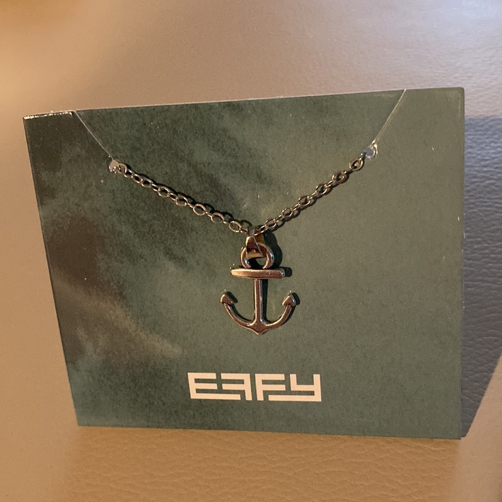 NWOT - New EFFY Silver Tone Necklace & Anchor Charm